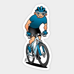 MTB - Mountain biker on his mountainbike Sticker